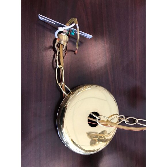 Vintage 1972 Chandelier Solid Brass Gold Ceiling Light Fixture 8 Lights - Picture 7 of 10